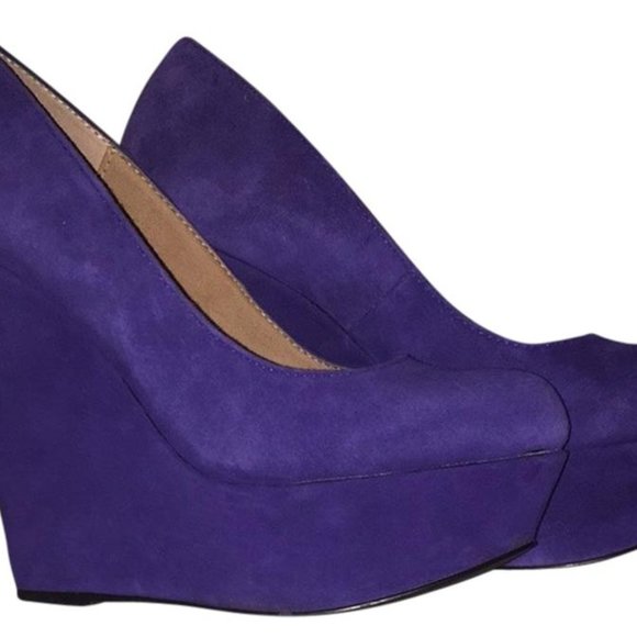 Steve Madden PAMMYY blue suede wedge 6.5 - Picture 1 of 14